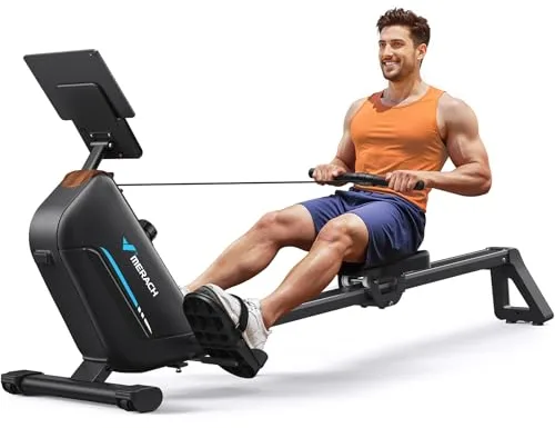 MERACH Máquina de Remo para Case, Silenciosa, con Rieles Mejorados de 130 cm para Mayor Libertad de Movimiento, con App Exclusiva (R15B2)