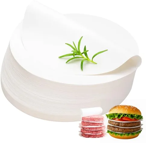 Hugwish 1000pcs papel hamburguesa redondo 11cm, papel antiadherente separador hamburguesas smash burger separadores (1000, 11cm)