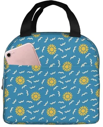 Loncheras aisladas para hombres y mujeres, para el trabajo, color azul soleado, bolsa térmica suave con aislamiento para viajes, a prueba de agua, lonchera pequeña para adultos, para hombres y mujeres