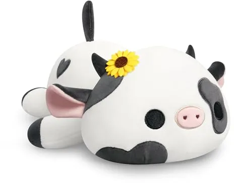 shownicer Peluche de vaca en peluche - Almohada de abrazo - Vaca kawaii - Juguetes de peluche - Almohada de peluche - Vaca lechera - Peluche - Cojín de lanzamiento - Regalo para niñas de 12+ años