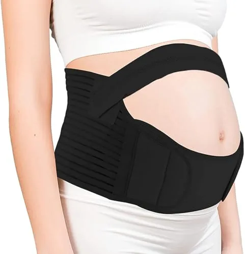 SRLWMYI Cinturon Embarazada Premama de Faja Embarazada Cinturón Embarazada Homologado-Alivia El Dolor De Espalda Pelvis Cadera Durante El Embarazo También Como Cinturón Postparto Talla Única, Negro