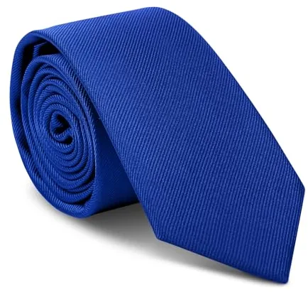 URAQT Corbatas de Hombre, Corbata de Color Solido Clásico, 1200 Agujas Tejido Fino a Mano Mens Tie Classica, Accesorios Ropa para Business Fiesta Oficina Boda Regalo de Hombre(Azul Real)