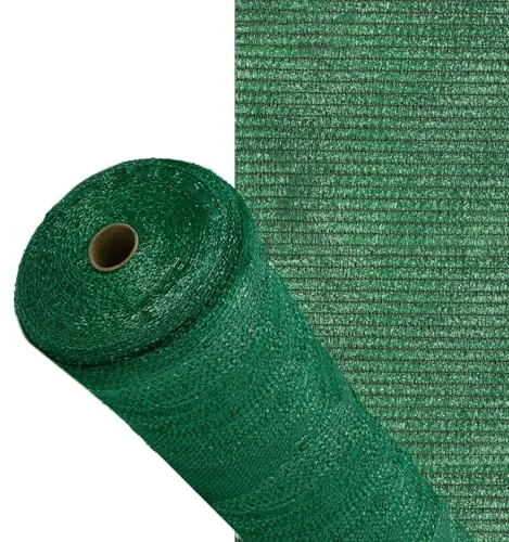 Malla Sombreo Rollo 2,0 x 10 Metros, Reduce Radiación, Protección Jardín y Terraza, Regula Temperatura, Color Verde Claro