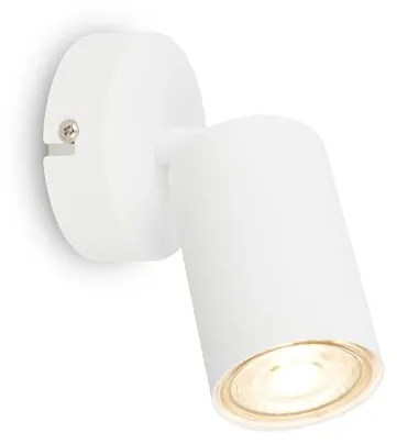 BRILONER - Aplique Pared Interior, Orientable, Casquillo GU10, Máx. 9W, Aplique Pared Dormitorio, Lámpara Pared Dormitorio, Aplique, Lámpara de Pared, Lámpara, Focos Pared Interior, 8x15.5 cm, Blanco