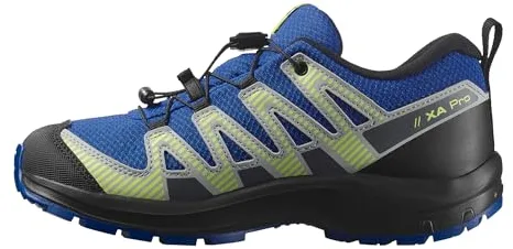SALOMON XA Pro V8 Waterproof, Zapatillas Niños, Nautical Blue Black Sharp Green, 39 EU