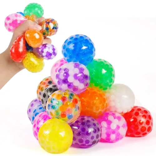 Ainiv 24PCS Pelota Antiestres, Antiestrés Bolas para Adultos Mano, Bola Antiestres Pelotas Sensoriales, Squishy Stress Ball Fidget Toys para Adultos con TDAH, TOC, Ansiedad y Autismo