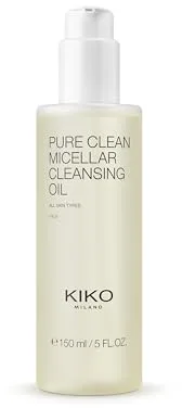 KIKO Milano Pure Clean Micellar Cleansing Oil, Aceite Micelar Desmaquillante Y Limpiador Para El Rostro