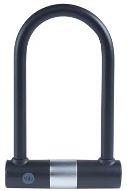 Yale Candado en U 250 mm Seguridad esencial Acero endurecido 2 llaves incluidas Resistente a la corrosión 96 h Soporte para bicicleta