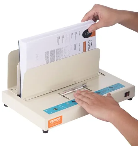VEVOR Encuadernadora Térmica con Detección Óptica Infrarroja con Capacidad de 500 Hojas, Encuadernadora Térmica de Libros de 50 mm de Grosor de Encuadernación Documento A3 (borde Corto), A4, A5