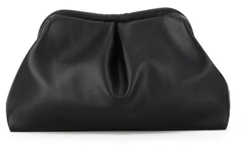 Syrads Bolsos de mano de cuero PU suave para mujer Bolso de noche formal Bolso de mano elegante,Negro