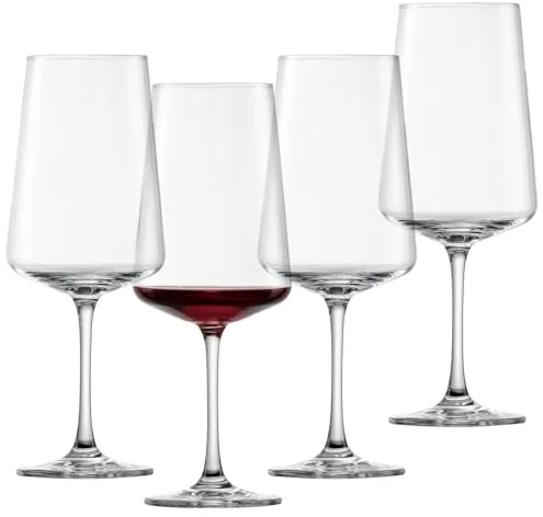 SCHOTT ZWIESEL Copas de vino tinto MioVino (set de 4), modernas copas para vino tinto, copas de cristal Tritan aptas para lavavajillas, fabricadas en Alemania (art. nº 124051)