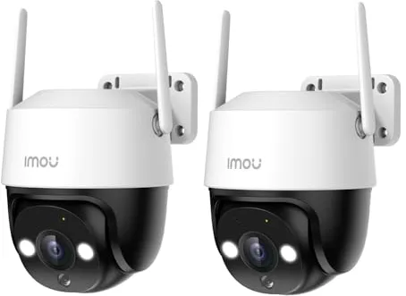 Imou 2K(3MP) Cámara Vigilancia Exterior 2-Pack, 360° PTZ Cámara WiFi IP Vigilancia de Seguridad, Visión Nocturna Color 30M, Detección Humana, Seguimiento Automático, Sirena, Audio Bidireccional, IP66