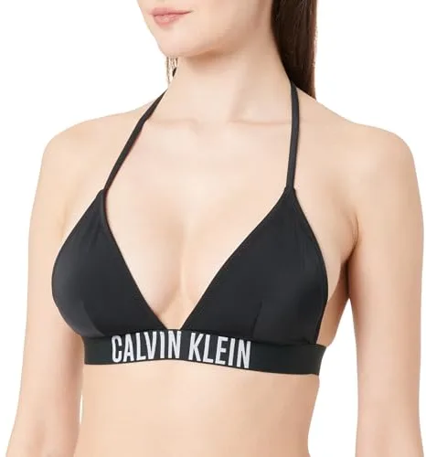 Calvin Klein Top de Bikini Mujer Triangle con Relleno extraíble, Negro (Pvh Black), L