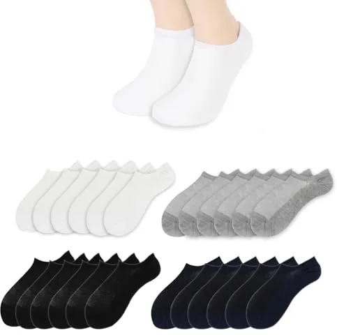 MERCURY TEXTIL- 12 Pares de Calcetines Pinkies Unisex Tobilleros Transpirables, Respirable Calcetines Antideslizantes Invisibles para Mujer y Hombre. (35-40, Surtido (12 Pares))