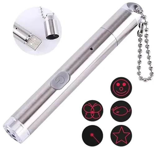 DICOGA®️Linterna LED Recargable para Gatos – Juguete Interactivo con Luz LED con Diferentes Formas – Ejercicio y Diversión para Mascotas.