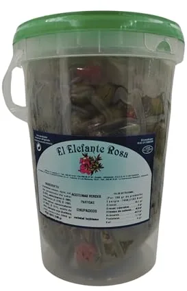 Aceitunas Chupadedos Gourmet Artesanas 3 kg – Receta Tradicional Aceitunas Aliñadas con Pimiento Rojo, Ajo, Orégano y Aceite de Oliva – Elefante Rosa