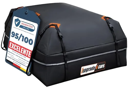 Upgrade4cars Bolsa de Techo para Coche 566L | Portaequipajes sin Barra Incluye Todos los Accesorios | Cofre Universal Plegable e Impermeable 130 x 110 x 40 cm