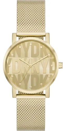 DKNY Reloj analógico de Cuarzo para Mujer con Correa de Acero Inoxidable NY6692, Dorado