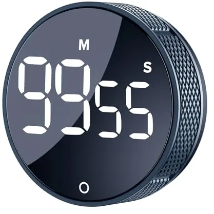 Temporizadores Digitales de Cocina,temporizadores visuales, Pantalla LED Grande, Temporizador de Cuenta atrás magnético,Cocina, Fitness, Hornear, estudiar, fácil para niños y Mayores (Azul Estrella)