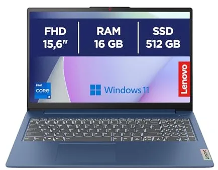 Lenovo IdeaPad Slim 3 Gen 8 - Ordenador Portátil 15.6" FHD Intel Core i7-13620H, Intel UHD Graphics,16GB RAM, 512GB SSD, Wi-Fi 6, Windows 11 Home Teclado QWERTY Español, Color Azul Abismo