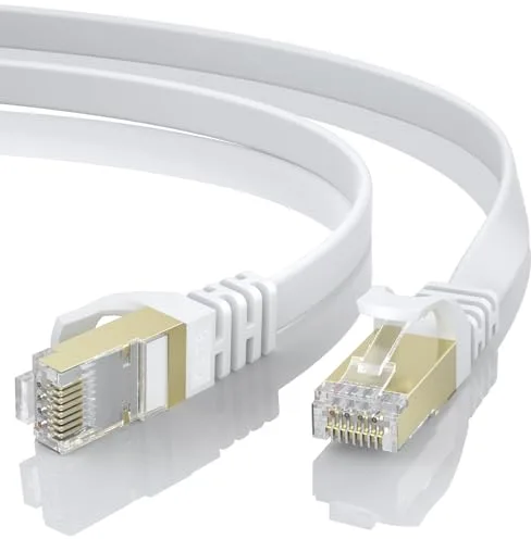 Cable de Red Ethernet Cat 8 4M, 40Gbps 2000MHz Cable Ethernet Plano RJ45 Gigabit LAN de Alta Velocidad para Rúter, Módem, PC