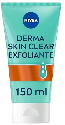 NIVEA Derma Skin Clear - Gel Exfoliante Facial y Corporal - Con Ácido Salicílico, Niacinamida y Sal Marina - Desobstruye los Poros - Reduce los Puntos Negros - Piel Propensa a Imperfecciones - 150 ml