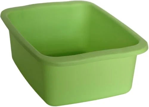 START Maquiavelli - Cuenco rectangular de color verde. Barreño de plástico de 10 l de capacidad. Cubeta multiusos de 42 x 31 x 15,5 cm