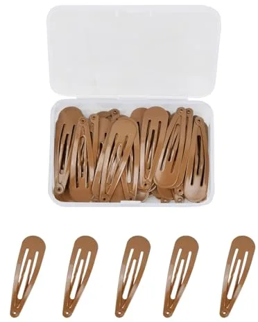 NATUCE 50PCS Negro Pinza de Pelo para Niñas Mujeres, 5CM Clips de Pelo de Metal, Horquillas Pelo, Accesorios Cabello, Pinza para el Cabello, Pernos de Pelo, Clips de pelo para Niñas, Chicas (Marrón)