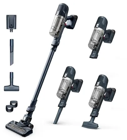 Rowenta XPert 6.60 - Aspiradora escoba versátil sin cable, con 3 funciones en 1 multiespacios, batería de litio, 2 velocidades, gatillo Boost, ligero y portatil, Azul oscuro RH6831