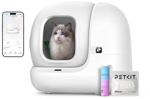 PETKIT Pura MAX 2 Arenero Gatos Autolimpiable, Inodoro para Gato, Arenero Autolimpiable para Gatos, Anti-Fugas, xSecure/Eliminar olores/APP/76L, para Varios Gato (Sin Purificador, con N50