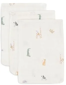 Jollein Jungle Jambo - Manopla de baño para bebé, 3 Unidades, 15 x 20 cm, 100% algodón, con Certificado Oeko-Tex