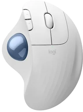 Logitech Ergo M575S ratón con trackball inalámbrico, ratón ergonómico inalámbrico con Bluetooth y Llave USB cifrada, Control cómodo con el Pulgar, Seguimiento Fluido y preciso, para PC/Mac - Blanco