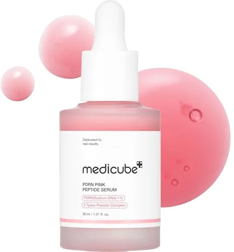 medicube Sérum Con Péptido Rosa Salmon Dna Pdrn, Sérum Pink Glow, Péptido, Niacinamida, Hidratante Y Reafirmante, 1,01 Fl.Oz. (1,01 Fl.Oz., Salmon Dna Pdrn)