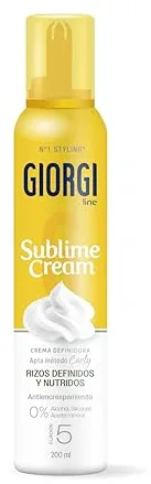 Giorgi Line Sublime Cream, Espuma en Crema para Rizos Definidos, Hidratados y Elásticos sin Encrespamiento, No Engrasa, Fórmula Concentrada 0% Alcohol 0% Siliconas, Fijación 5-200 ml