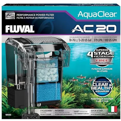 Filtro de Mochila para Acuario Fluval AquaClear AC20, 379 lph
