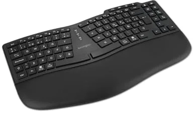 Kensington K75491ES - Teclado TKL Pro Fit Ergo KB675 EQ Recargable Inalámbrico 2.4GHz, Bluetooth, Compatible con Windows y macOS, Compuesto por un 45% de Plástico Reciclado Posconsumo