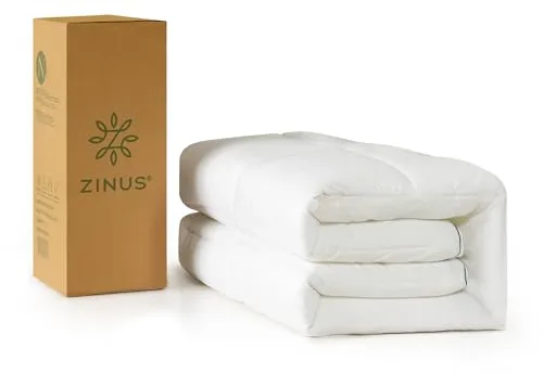 Zinus Topper 90x190 cm Bambú - Sobrecolchon con Acolchado Externo de 5 cm - Lavable a Máquina - Hipoalergénica, Transpirable y Suave - Mayor Comodidad y Descanso de Calidad