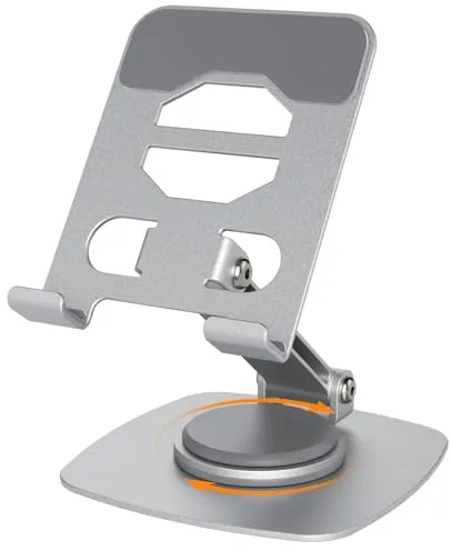 Euqvunn Base Estable Soporte Movil Mesa, Altura Ajustable Soporte para Tablet,Rotación Libre 360 ° Soporte Tableta Mesa,Phone Holder,Universal para Todos Los Teléfonos Y Tabletas Soportes