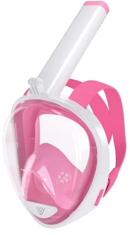 Vitare Máscara de Buceo para Adultos y Niños, Máscara Snorkel con Tecnología Antivaho y Antifugas, 180°Panorámica Careta para Bucear con Soporte de Cámara, Gafas Buceo de Cara Completa