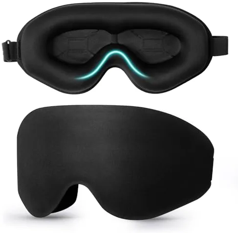Blendura Antifaz para Dormir, Anti-Luz Tapa Ojos para Dormir 3D Correa Ajustable Sleep Mask para Mujer y Hombre para Dormir Viajar, 1 paquete