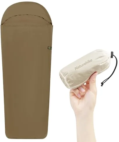 Naturehike Saco de Dormir Ultraligero para Cabaña, sólo 128g Manta de Viaje con Saco de Dormir Interior de Tamaño Pequeño para Mochileros, Albergues, Camping