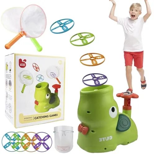 Chiluxendo Juguetes al Aire Libre(Verde), Frisbee, Flying Disc Launcher para Niña, Nueva Versión Lanzador de Juguete de Discos Voladores, para Niños y Niñas, Regalos Cumpleaños, Regalos Navidad