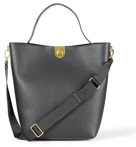 Amazon Essentials Bolso Tipo Bucket Extragrande Mujer, Negro, Talla única