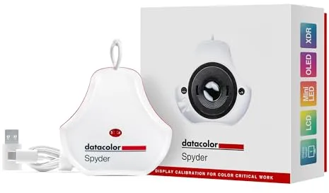 Datacolor Spyder - Calibrador de Monitor para Diseñadores, Fotógrafos y Creadores, Muestra los Colores Reales, Funciona en Pantallas OLED y LED, Herramienta de Calibración del Color Fácil de Usar