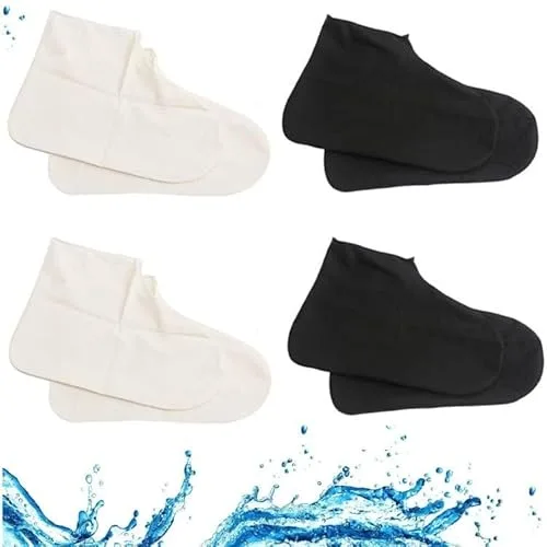 Cubrezapatos Impermeables,4 Pares Reutilizable Protector Calzado lluvia,Cubre Zapatos Impermeable Lluvia,Cubiertas del Zapatos Unisex,Antideslizante Silicona Cubrezapatos para Lluvia,Caminos Fangosos