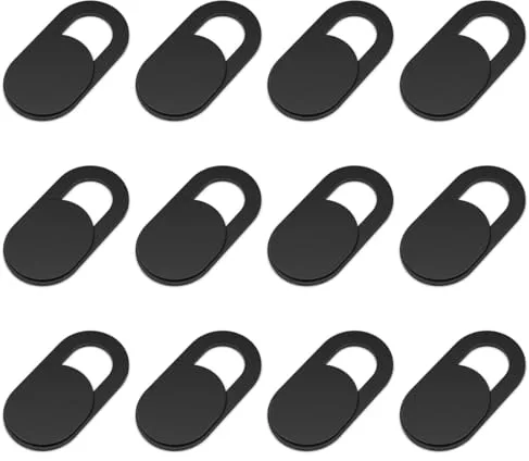 WeddHuis 12 Piezas Tapa Cámara para Móvil, Tablet, Portátiles, Webcam y Portátil, Protector de Privacidad (Negro)