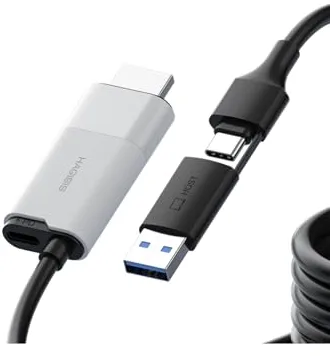 Hagibis Capturadora | USB 3.0 con PD 100W | HDMI a USB A/C | Capturadora de Video 1080P@60fps YUY2/MJPEG MS2130 | Grabadora para Meta Quest 3, Switch, PS5, VR, Streaming