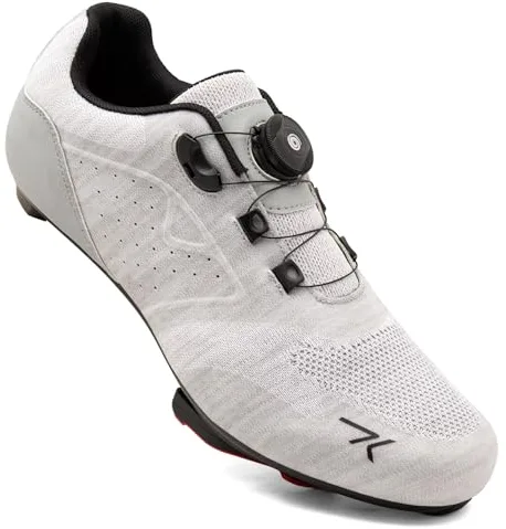 Feyenold Zapatillas de Ciclismo Unisex - Compatibles con Peloton, SPD/SPD-SL y Pedales Look para Entrenamiento Indoor/Exterior y Bicicleta de Carretera,Gris EU 42