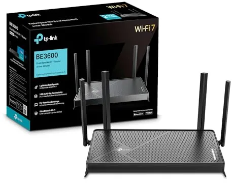 TP-Link Archer BE3600 - Router WiFi 7, BE3600 Mbps de Doble Banda, 2 Puertos × 2,5 Gbps, tribanda, 2×2 MU-MIMO, OFDMA, MLO, WiFi 7 sin precedentes, Compatible con EasyMesh, HomeShield, VPN