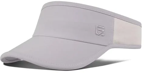 Viseras de Sol Deportivas Unisex Gorra de Golf Sombrero Ligero y Transpirable Malla con Protección UV Cola de Caballo Visera Corta Ajustable Gorras para Sombra en la Playa para Correr, Gris Claro